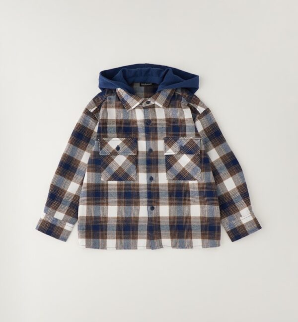 Camicia a quadri con cappuccio staccabile