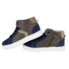 Sneaker alta in pelle e camoscio con lacci