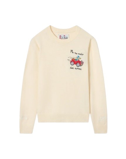 51F1E812BFC49C4EBC2361366FF30759_ Maglione con ricamo paperino me ne vado dai nonni