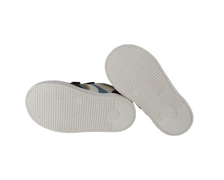 Sneaker primo passo in pelle e camoscio con velcro