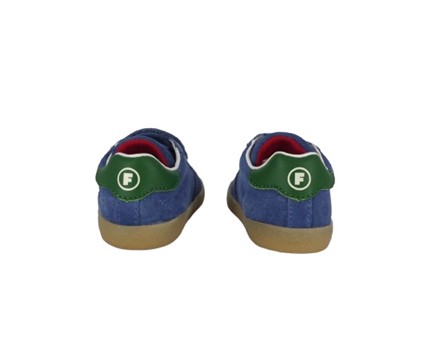 Sneaker primo passo in camoscio con doppio velcro