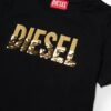 T-shirt mezza manica con logo pailettes
