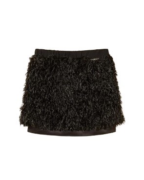 579091C4B3E333E06F29ED457E521432_ Gonna in eco pelliccia con vita elasticizzata