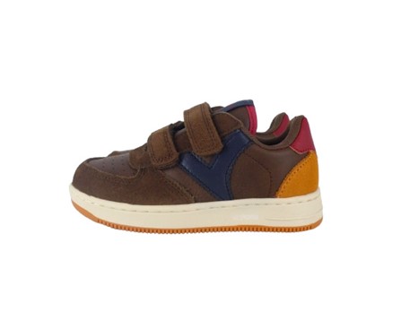Sneaker in eco pelle e camoscio con doppio velcro