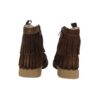Stivale in camoscio con frange e zip