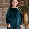 Vestito in velluto con scollo elasticizzato