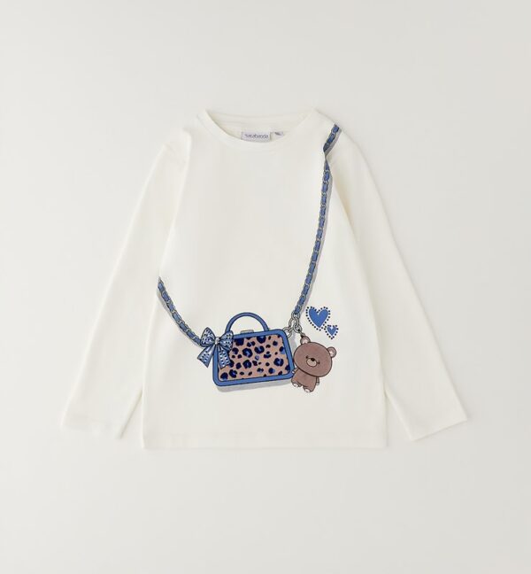 T-shirt manica lunga con stampa borsa