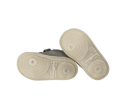 Sneaker primo passo in pelle e camoscio con doppio velcro