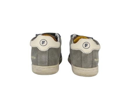Sneaker primo passo in pelle e camoscio con doppio velcro