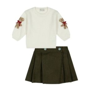 Completo maglioncino con orsetti e gonna