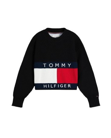 Maglione con maxi logo