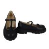 Ballerina in pelle con fiocchetto e fibbia