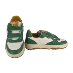 Sneaker in pelle con doppio velcro