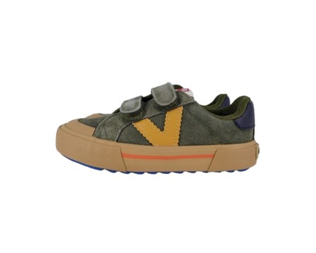 Sneaker in camoscio con doppio velcro