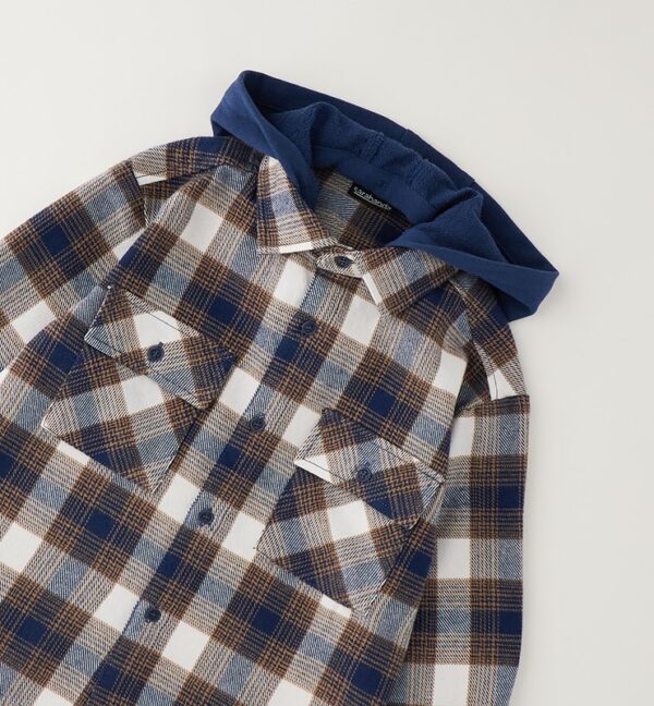 Camicia a quadri con cappuccio staccabile