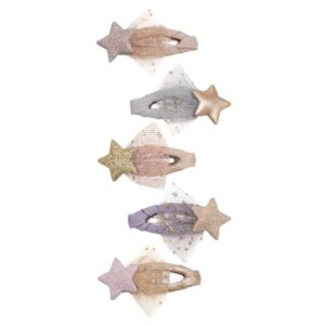 Pacchetto 5 fermagli stelline tulle