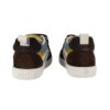 Sneaker primo passo in pelle e camoscio con velcro