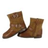 Stivaletto in pelle e camoscio con zip