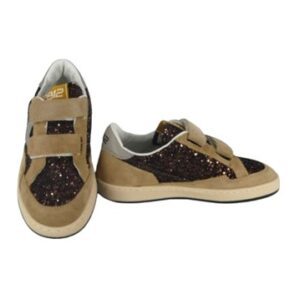 Sneaker in pelle e camoscio con doppio velcro