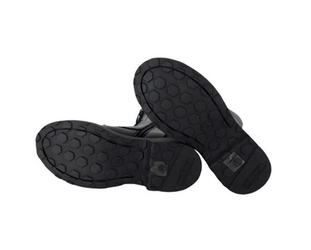 Stivale alto in  ecopelle con lacci e zip
