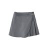 Gonna/short gessata lurex a portfoglio con pieghe