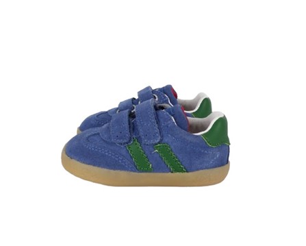Sneaker primo passo in camoscio con doppio velcro