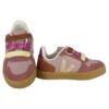 Sneaker in pelle e camoscio con triplo velcro