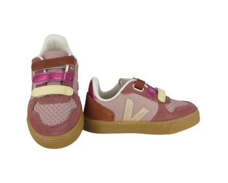 Sneaker in pelle e camoscio con triplo velcro