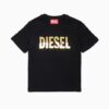 T-shirt mezza manica con logo pailettes