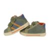 Sneaker primo passo in pelle e camoscio con doppio velcro
