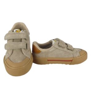 Sneaker in camoscio con doppio velcro
