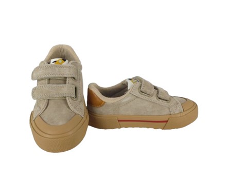 Sneaker in camoscio con doppio velcro