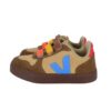 Sneaker in pelle e camoscio con triplo velcro