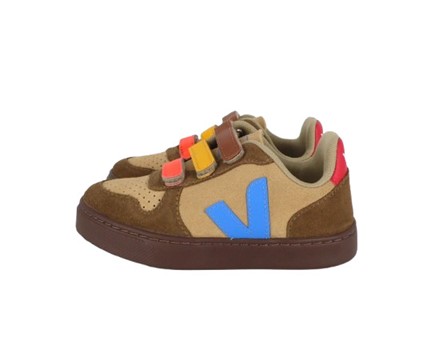 Sneaker in pelle e camoscio con triplo velcro