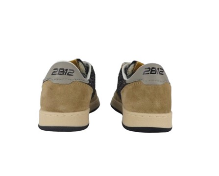 Sneaker in pelle e camoscio con doppio velcro