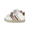 Sneaker primo passo in pelle con doppio velcro