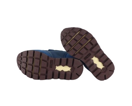 Sneaker bassa in camoscio e tessuto con doppio velcro