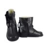 Stivaletto in pelle con fiocchetto in velluto e zip