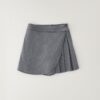 Gonna/short gessata lurex a portfoglio con pieghe