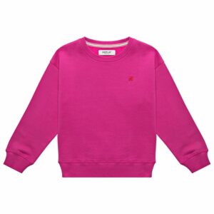 Felpa girocollo in cotone con ricamo logo