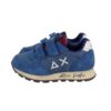 Sneaker bassa in camoscio e tessuto con doppio velcro