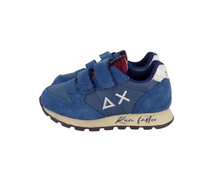 Sneaker bassa in camoscio e tessuto con doppio velcro