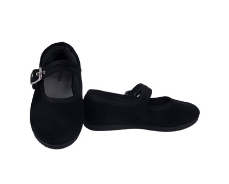 Ballerina in velluto con fibbia