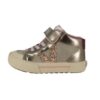 Sneaker alta in eco pelle metallizzata con velcro e lacci
