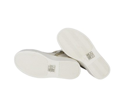 Sneaker alta in pelle e camoscio con lacci