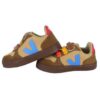 Sneaker in pelle e camoscio con triplo velcro