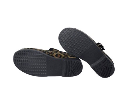 Ballerina in velluto leopardato con fibbia