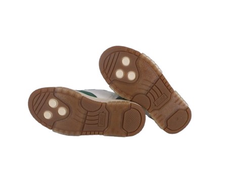 Sneaker in pelle con doppio velcro