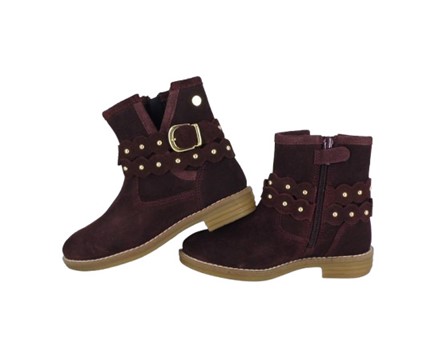 Stivaletto in pelle scamosciata con zip