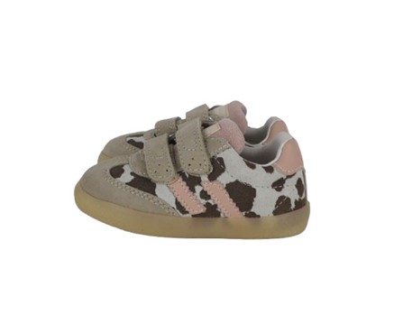 Sneaker primo passo in camoscio con doppio velcro